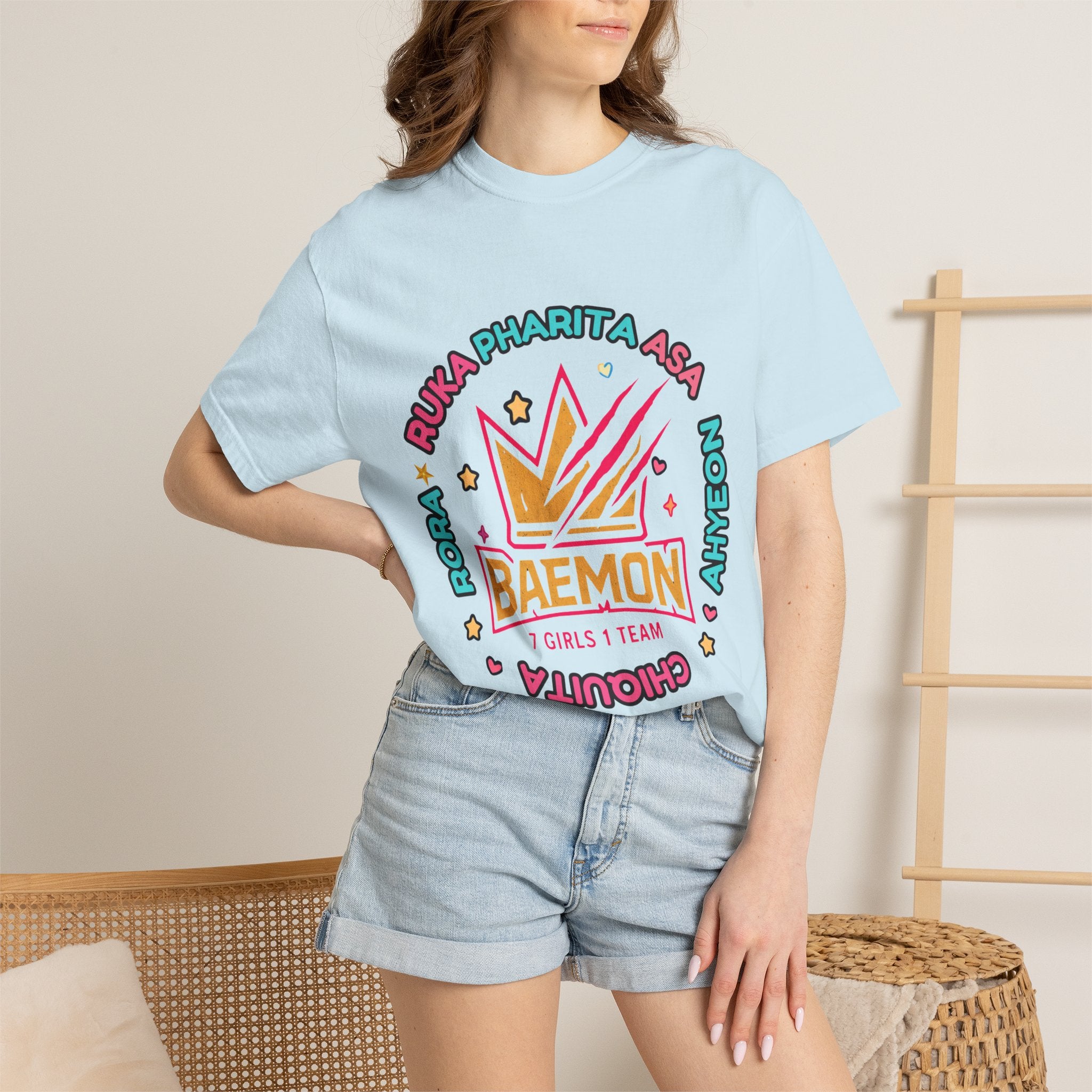 BAEMON Girls Team Graphic T-Shirt — 'BAEMON' Crown Logo, Member Names & EST.2023