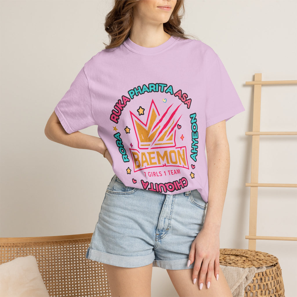 BAEMON Girls Team Graphic T-Shirt — 'BAEMON' Crown Logo, Member Names & EST.2023