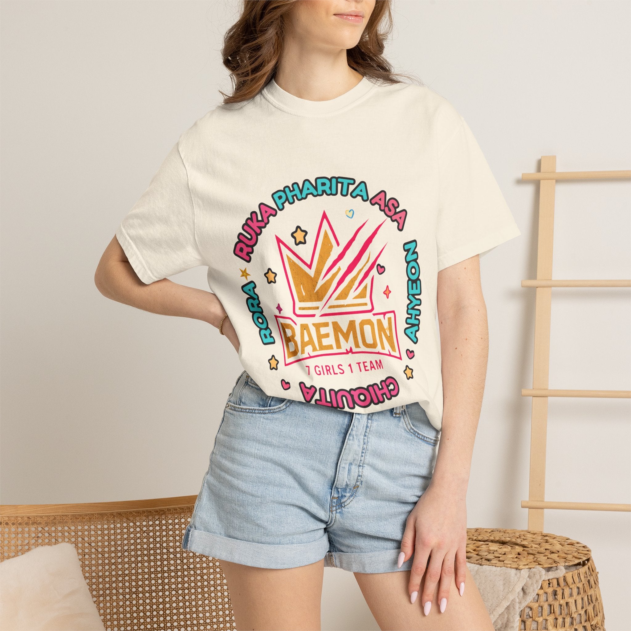 BAEMON Girls Team Graphic T-Shirt — 'BAEMON' Crown Logo, Member Names & EST.2023