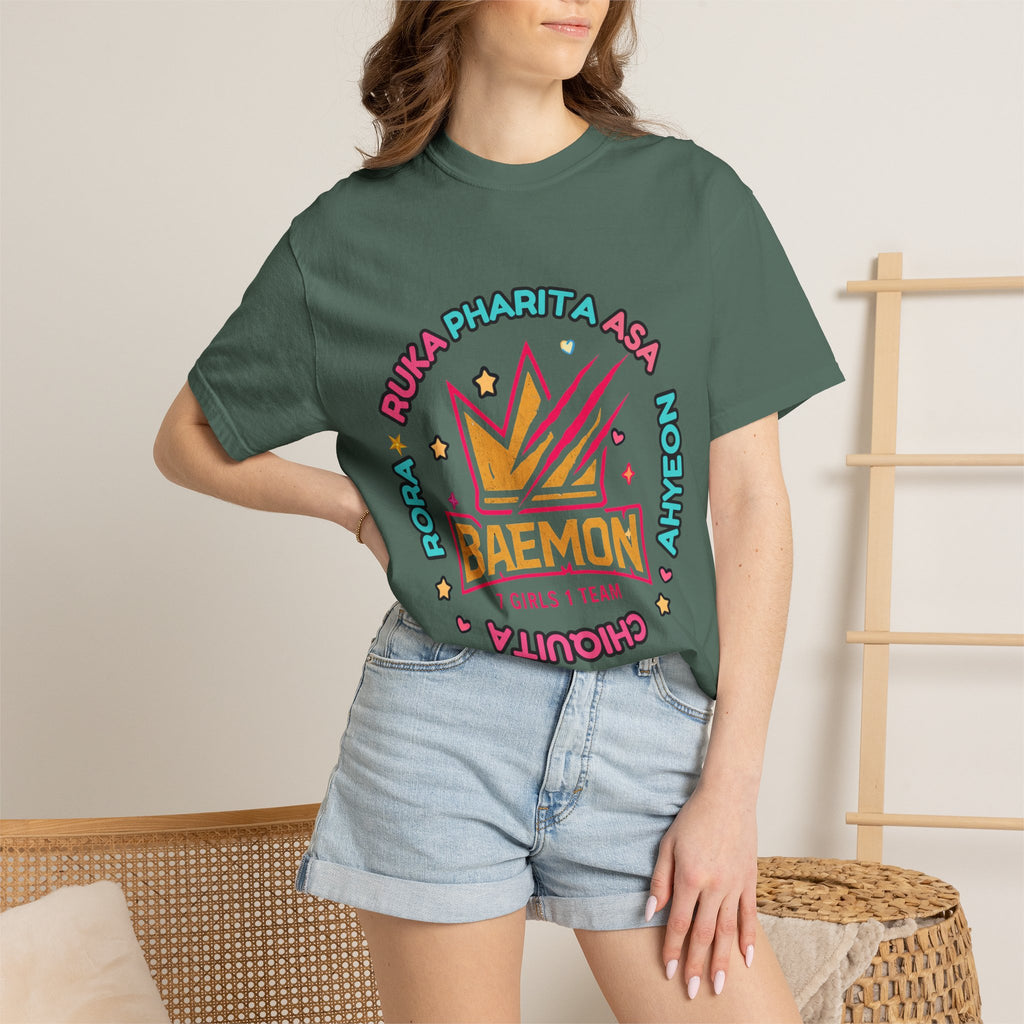 BAEMON Girls Team Graphic T-Shirt — 'BAEMON' Crown Logo, Member Names & EST.2023