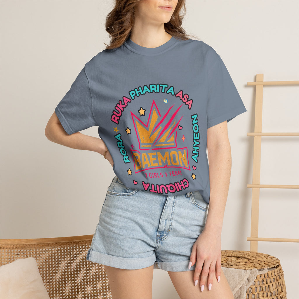 BAEMON Girls Team Graphic T-Shirt — 'BAEMON' Crown Logo, Member Names & EST.2023