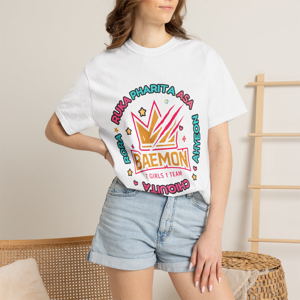 BAEMON Girls Team Graphic T-Shirt — 'BAEMON' Crown Logo, Member Names & EST.2023