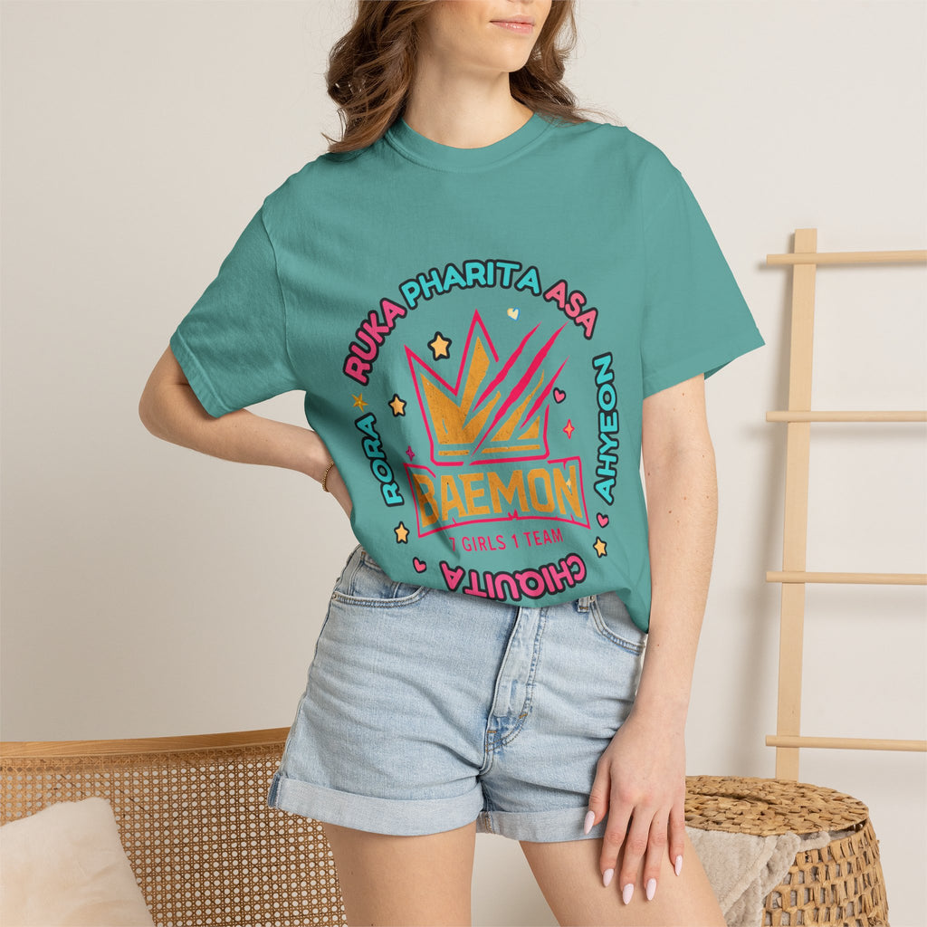 BAEMON Girls Team Graphic T-Shirt — 'BAEMON' Crown Logo, Member Names & EST.2023