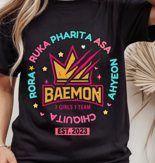 babymonster , Baemon 7 Girls 1 Team – Rookie Era Crest design cheap digital download Svg,Png,Pdf