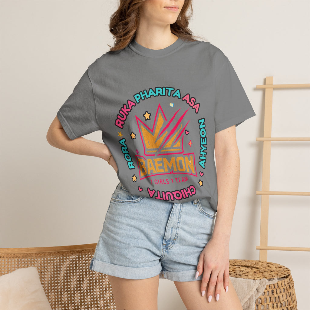 BAEMON Girls Team Graphic T-Shirt — 'BAEMON' Crown Logo, Member Names & EST.2023