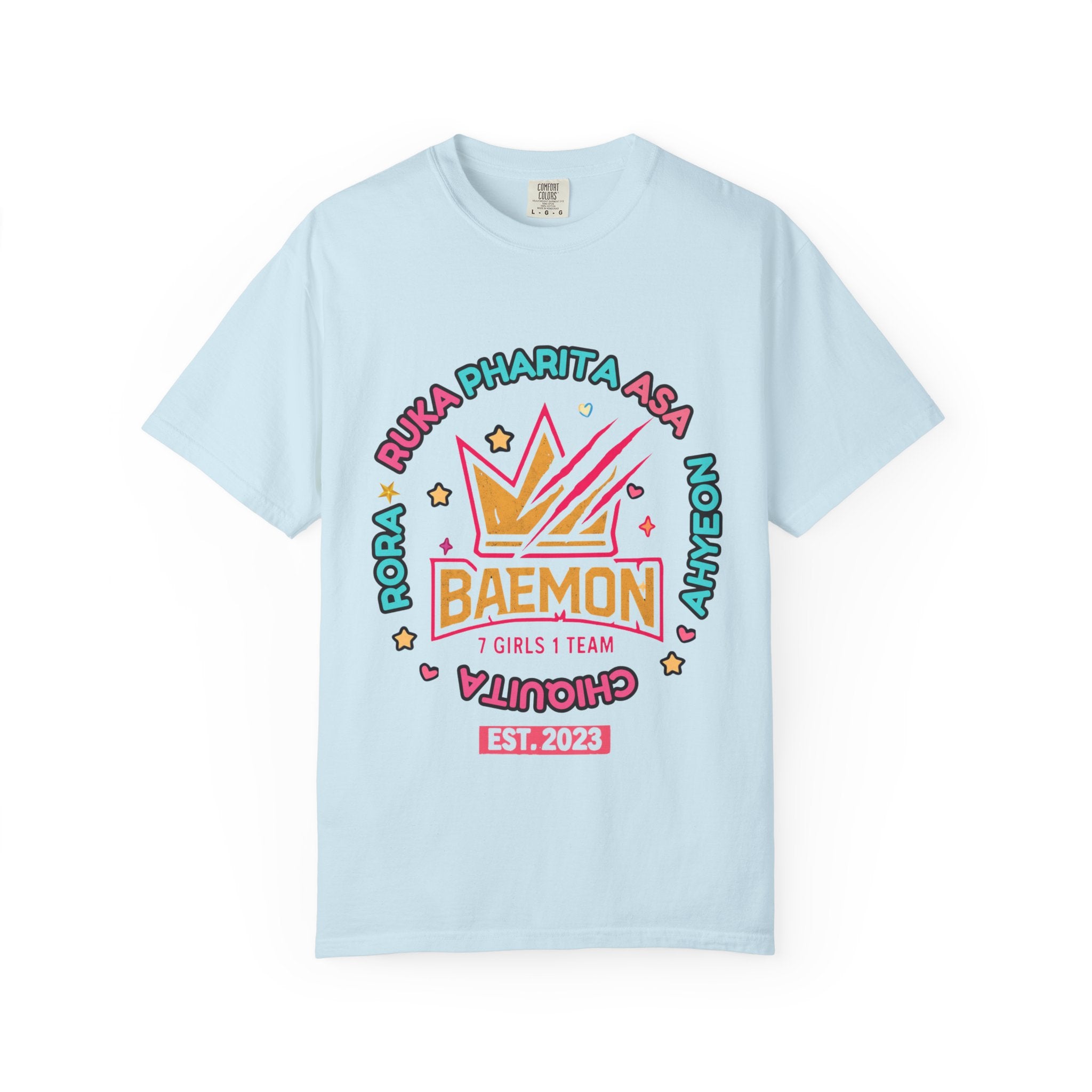 BAEMON Girls Team Graphic T-Shirt — 'BAEMON' Crown Logo, Member Names & EST.2023