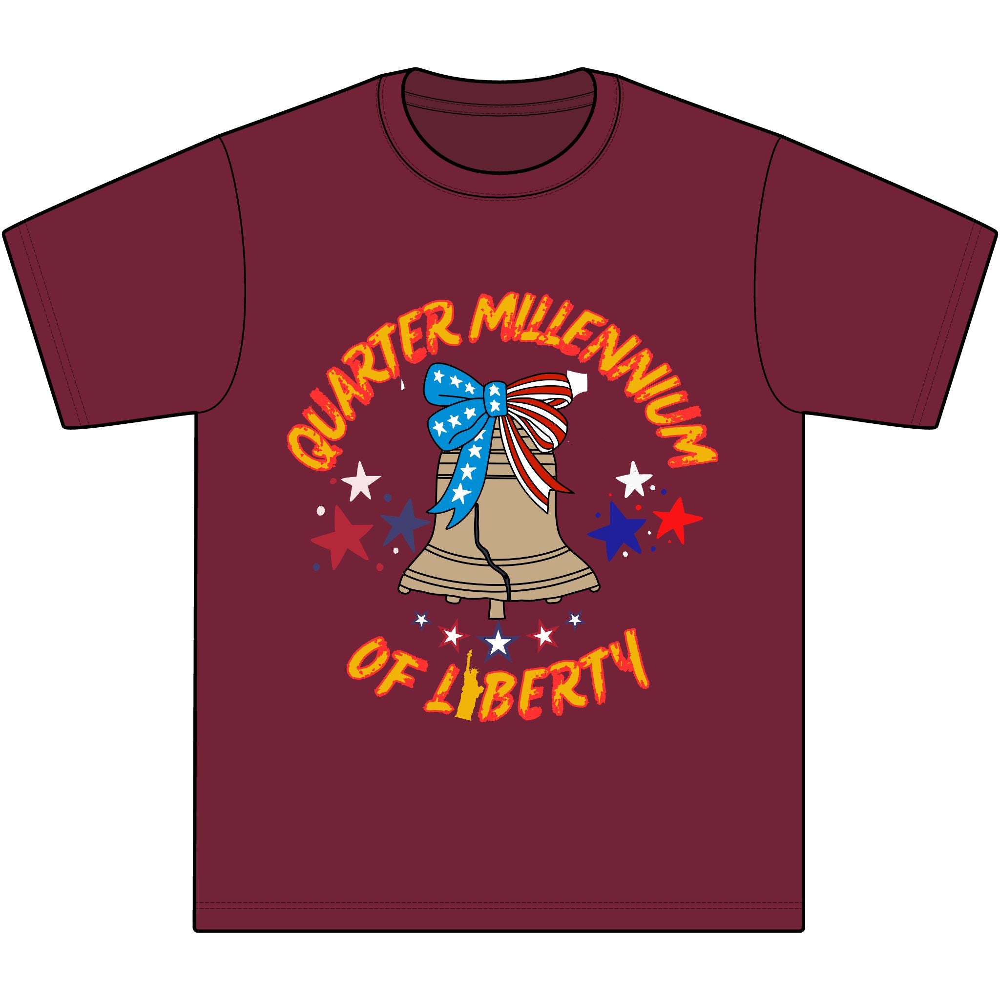 Liberty Bell T‑Shirt – "Quarter Millennium of Liberty" Patriotic Americana Tee
