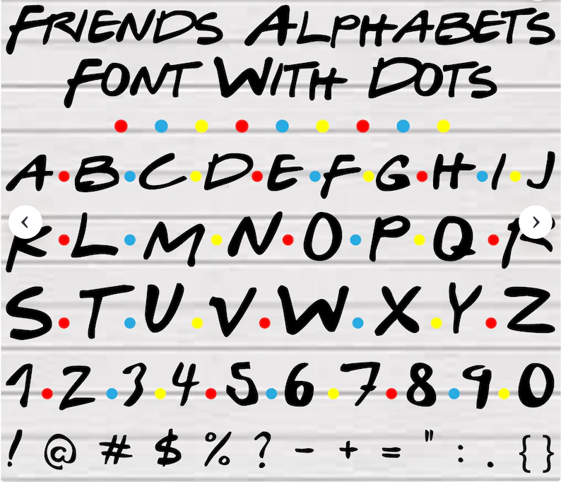 Friends font bundle, Friends alphabet and number fonts, Friends writing style, TTF Font file SVG,EPS,DXF,OTF