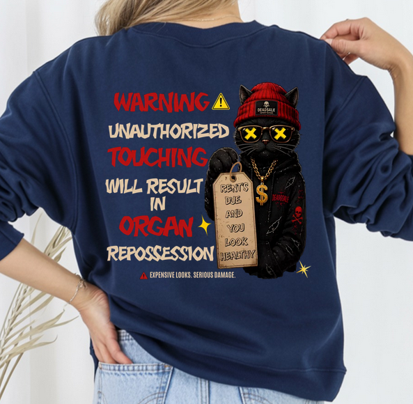 Warning:  over-invoicing Unauthorized touching will result in organ repossession SVG - PNG - PDF cat tshirt over invoice