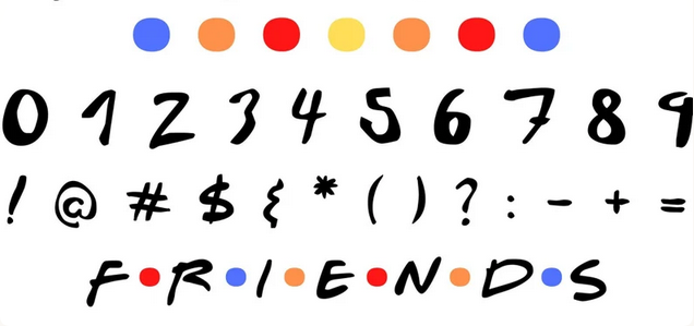 Friends font bundle, Friends alphabet and number fonts, Friends writing style, TTF Font file SVG,EPS,DXF,OTF
