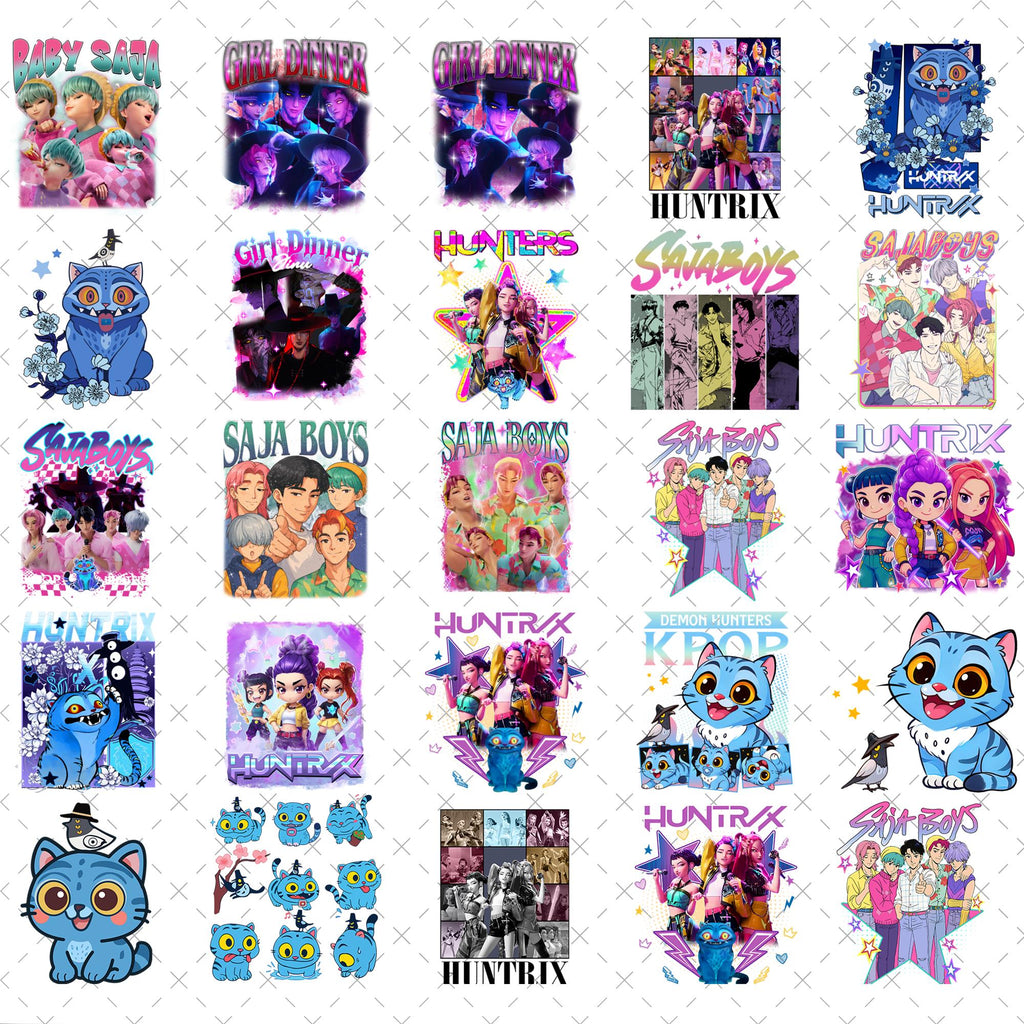 kpop demon hunter PNG Bundle | 60+ Designs K-Pop Shirt Sublimation & Girl Dinner PNG Bundle